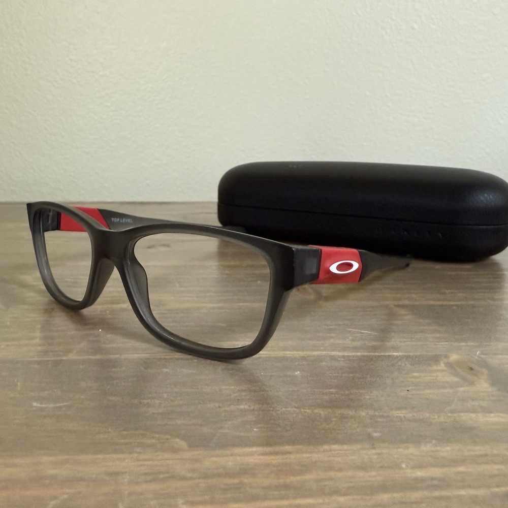 Oakley Youth Boys Sat Grey Smoke Red‎ OY8012 Top Level Eyeglasses